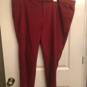 Red cropped dress pants